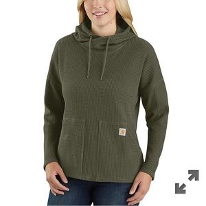 Carhartt Thermal Waffle Hoodie- olive green medium EUC